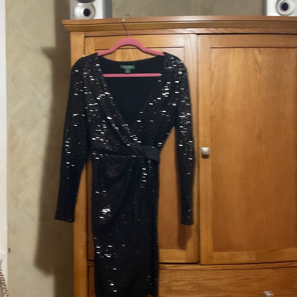 Ralph Lauren Elegant Black Sequin Dress